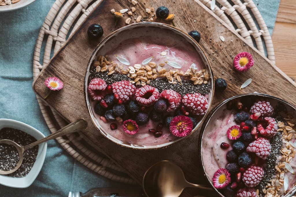 Delicious Acai Smoothie Bowl in Close-up Photography